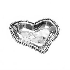 NEW BEATRIZ BALL organic pearl small heart platter in silver